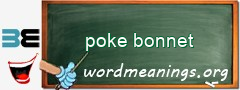 WordMeaning blackboard for poke bonnet